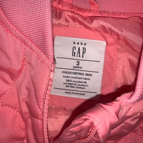 GAP Pink Quilted Kids Jacket - Picture 3 of 9